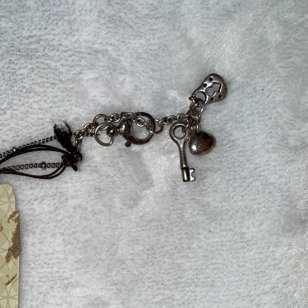 Fossil Two-Tone Interlocking Loop Necklace - - Picture 5 of 6